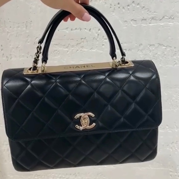 Chanel Trendy CC Black Lamb skin leather GHW - Picture 3 of 17